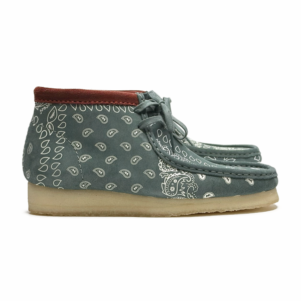 Clarks Wallabee Boot Men's Green Paisley Suede 26168803 NEFNYC