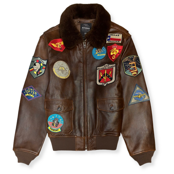 ジャケット・アウター Avirex CWU denim docking flight jacket AVIREX アビレックス CWU-36P NEW YORK AIR NATIONAL GUARD