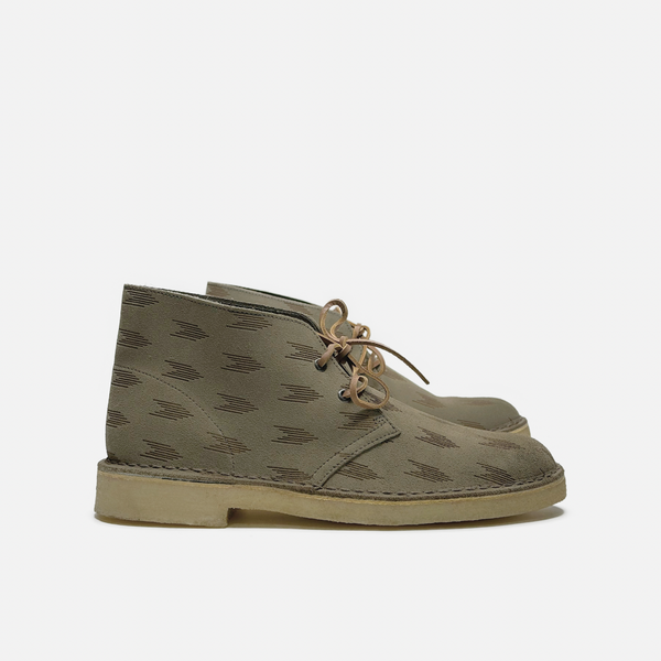 Clarks Originals Camo Print Suede Desert Boots The Desert Coal in Green Camo. Soft camouflage print teamed  main image 4