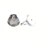 Castor Round Crystal Cuff Links