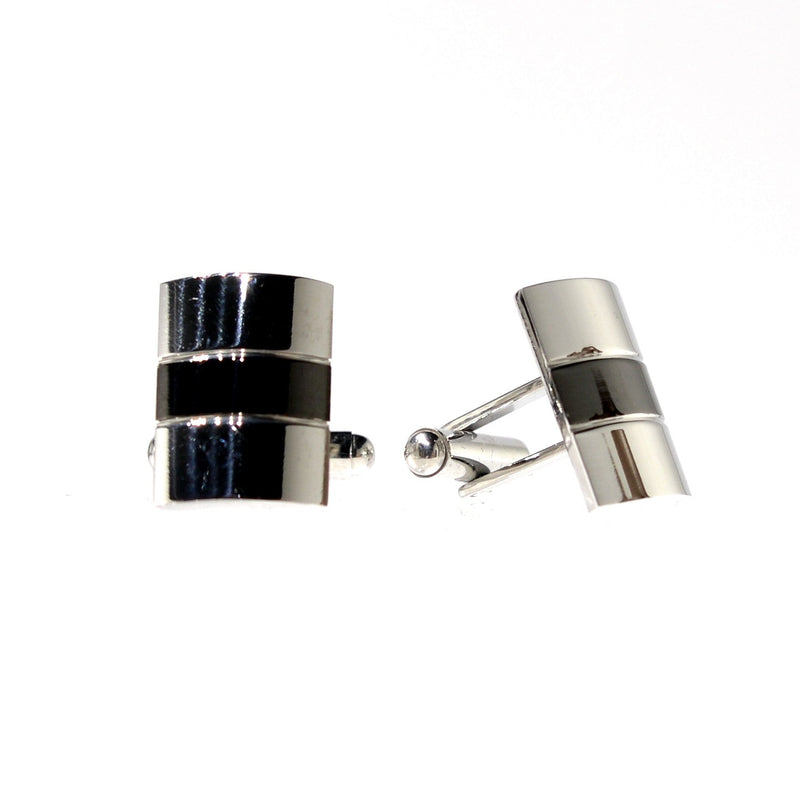 Court Rectangle Two Tone Cuff Links