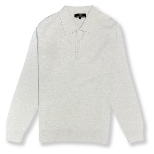 Dave Knitted Solid Polo Sweater