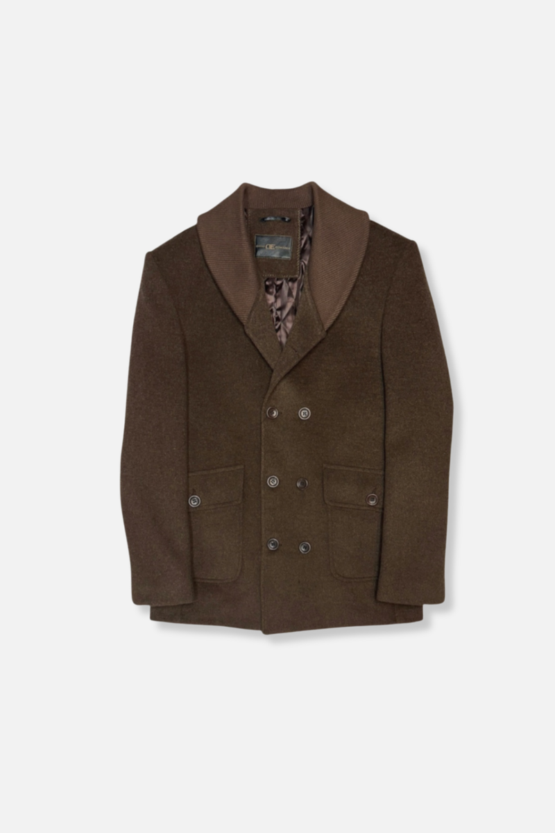 Donato Insulated Wool Blend Shawl Coat
