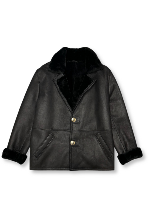 Dillinger Leather Shearling Overcoat Jacket