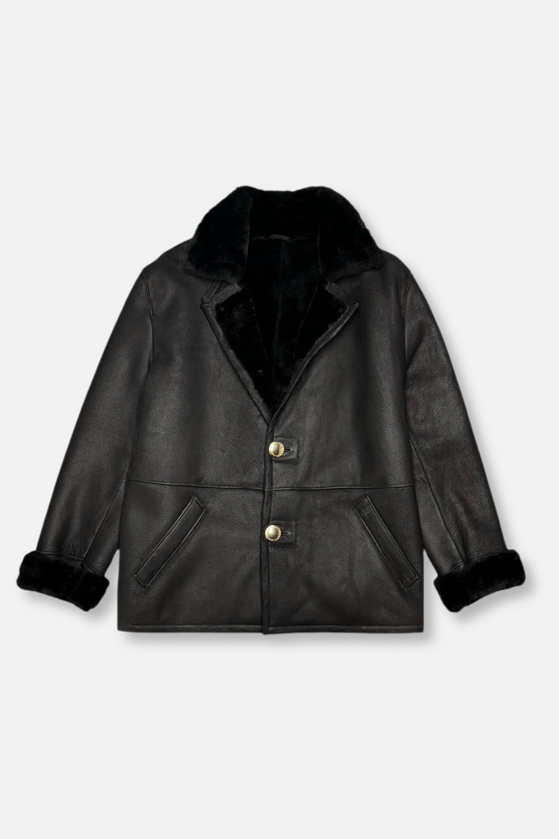 Dillinger Leather Shearling Overcoat Jacket