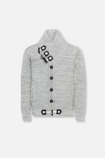 Duval Cable Knit Button-Up Sweater