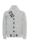 Duval Cable Knit Button-Up Sweater