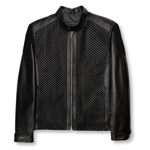 Dillard Racer Woven Leather Jacket