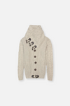 Duskin Cable Knit Button-Up Sweater