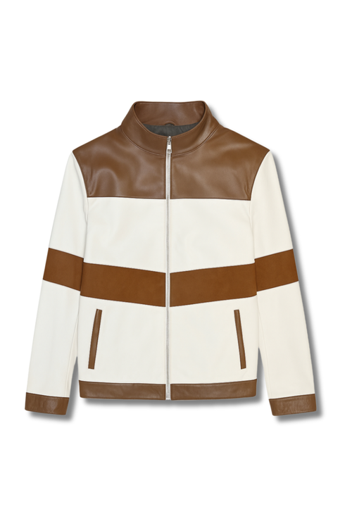 Daxton Patchwork Leather Biker Jacket