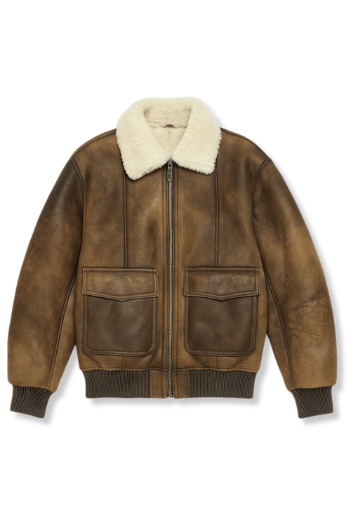 Darga Leather Shearling Flight Jacket