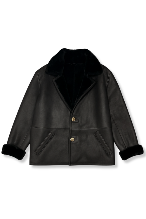 Dillinger Leather Shearling Overcoat Jacket