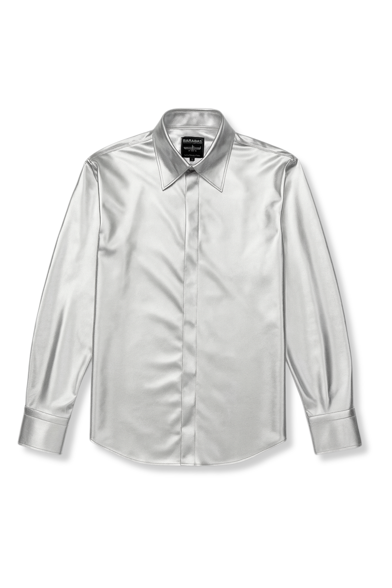 knee length dresses for ladies Barrow Slim Fit Metallic Shirt – New Edition Fashion