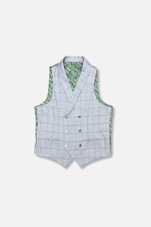 Fanucci Windowpane Vested Suit