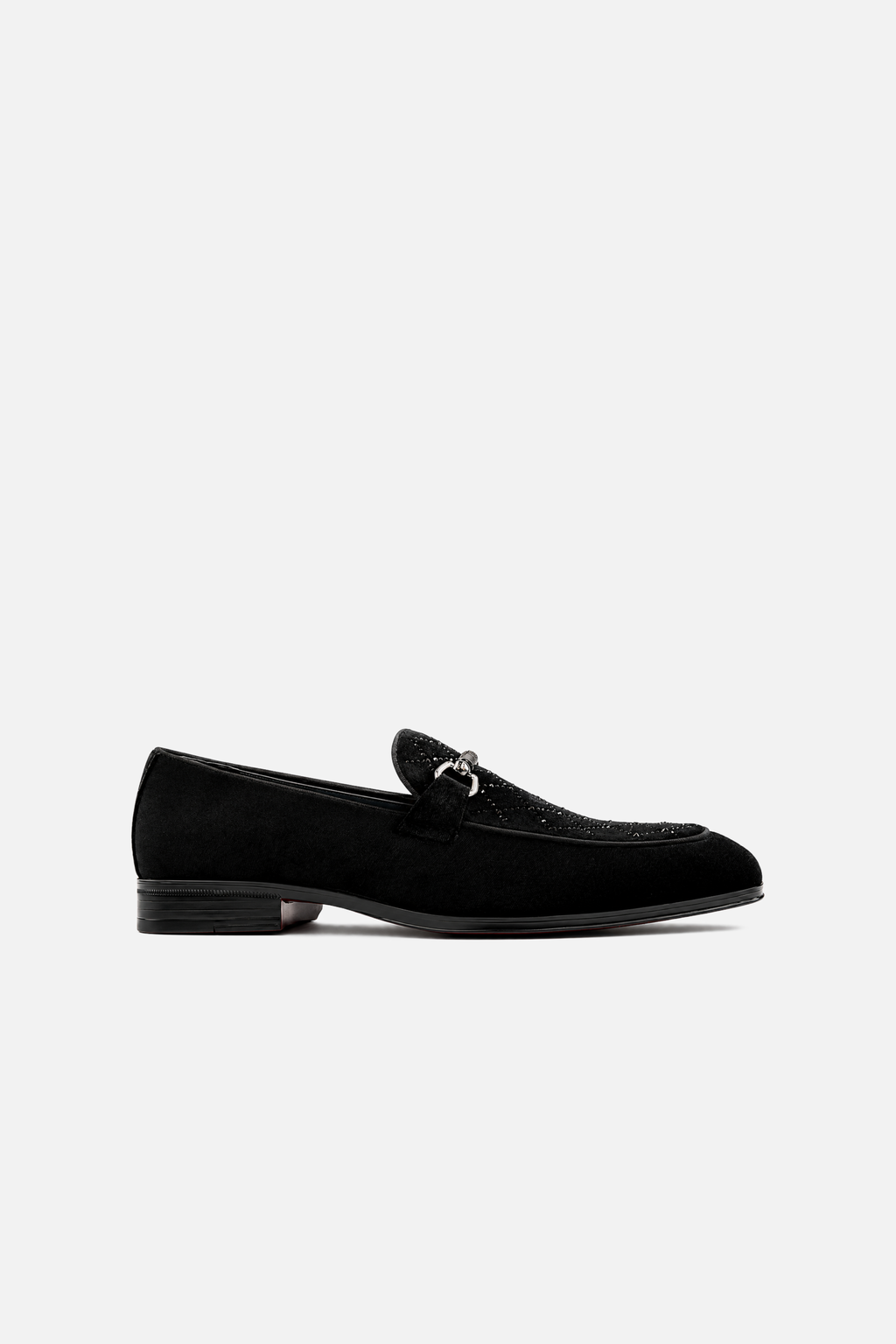 Formal Velvet Leather Slip Ons Black NEFNYC 11 / Black / Medium
