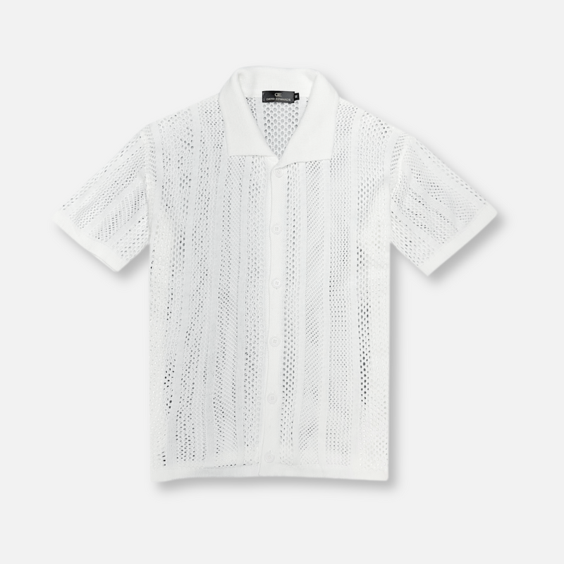 Darius Crochet Polo Cardigan