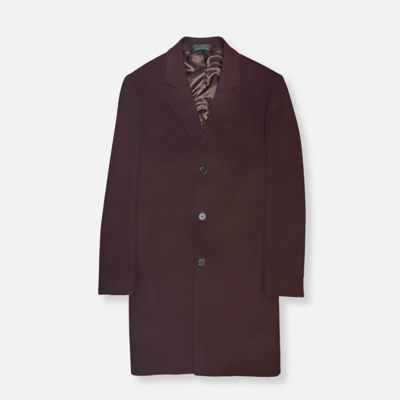 Ralph Lauren Luther Wool Cashmere Blend Top Coat Wine NEFNYC New Edition Fashion