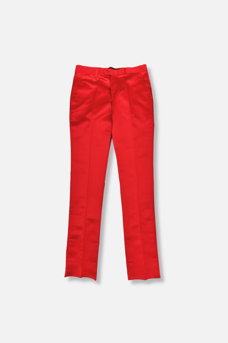 red slim dress pants Mens Casual Pants Slim Fit Business Solid Color Trousers with Pockets Flat Front Stretchy Dressy Mens Slacks Red M