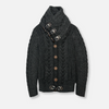 Dwight Cable Knit Button-Up Sweater