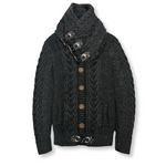 Dwight Cable Knit Button-Up Sweater