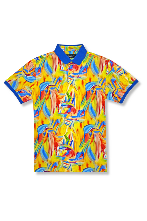 Pronto Printed Pique Polo