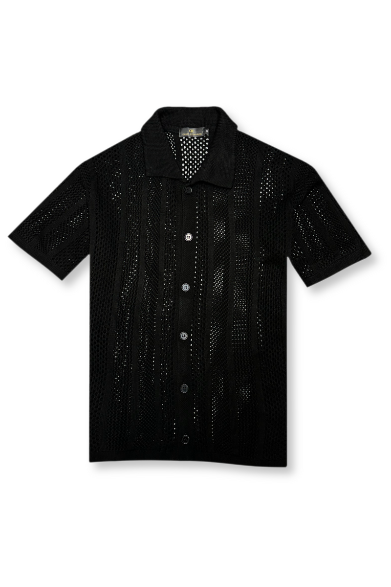 Darius Crochet Polo Cardigan