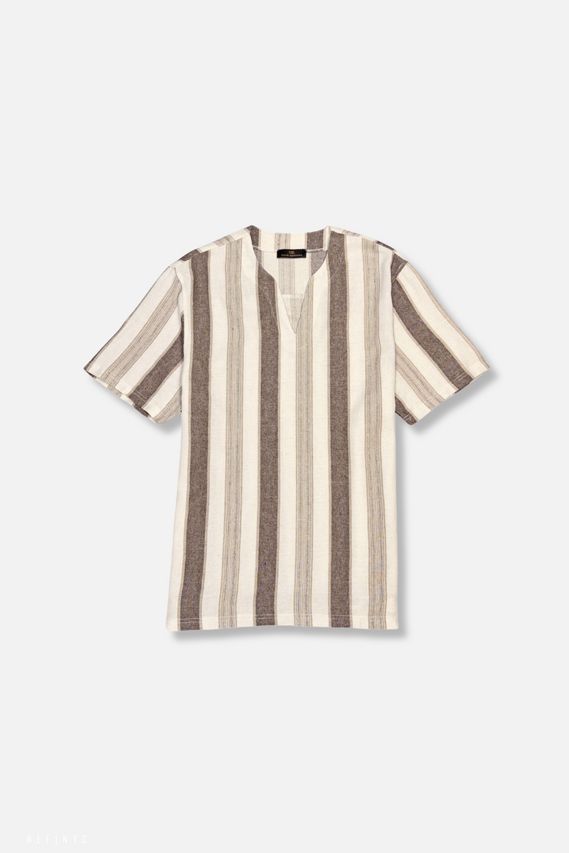 D'Antoni Slit Collar T-Shirt