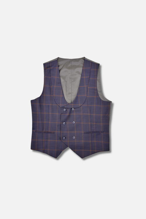 Mendel Windowpane Vested Suit