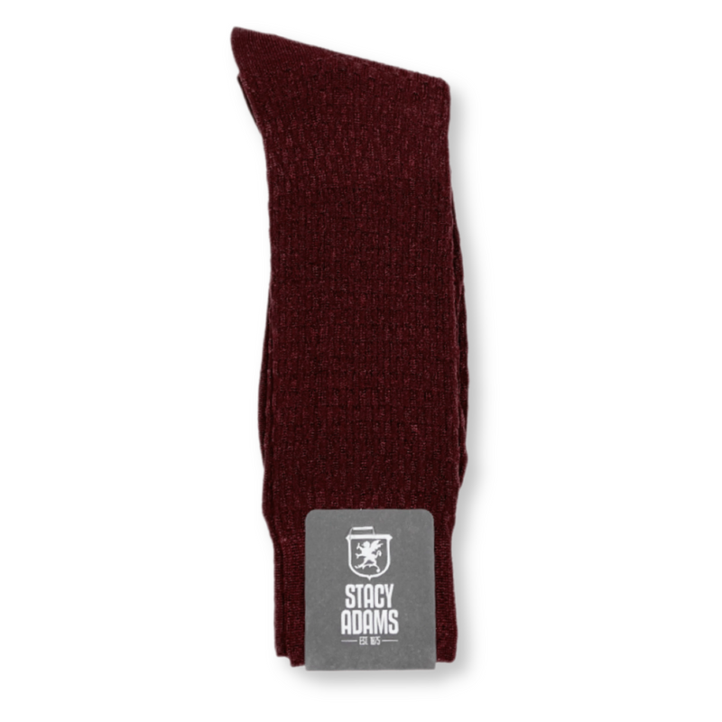 Stacy Adams Shoes Basket Weave Men's Crew Dress Sock Burgundy Stacy Adams Shoes Basket Weave Men's Crew Dress Sock Burgundy