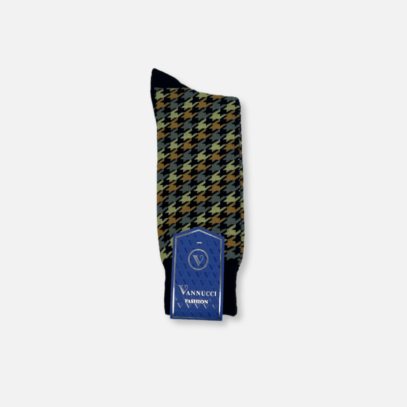 Vellucci Houndstooth Fashion Socks