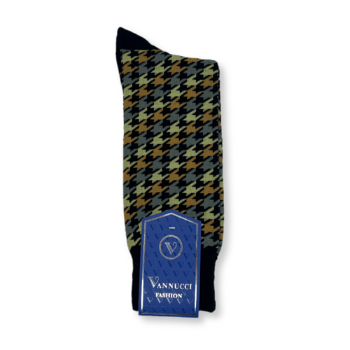 Vellucci Houndstooth Fashion Socks