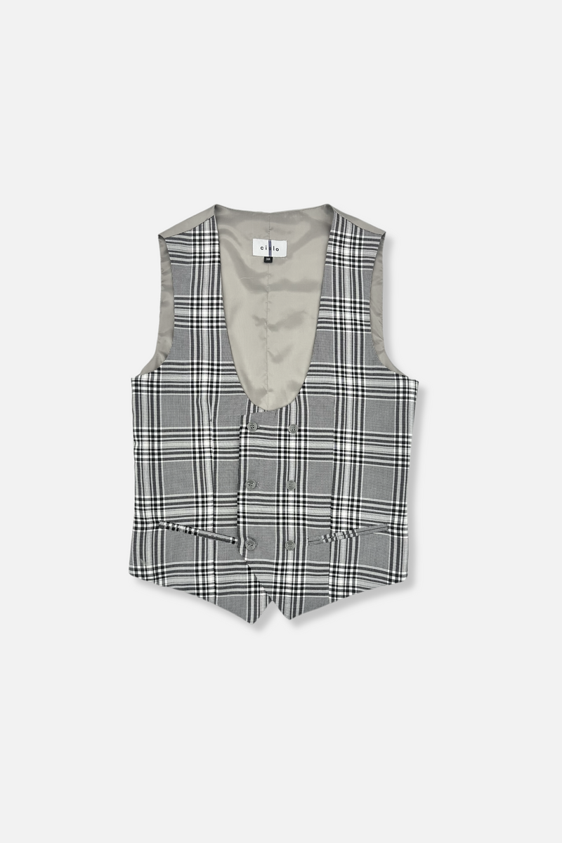 Preston Slim Plaid Vested Suit