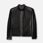 Dillard Racer Woven Leather Jacket