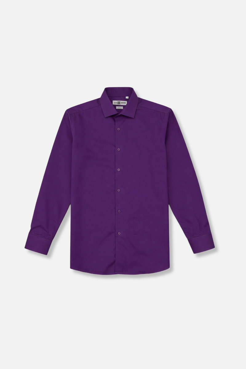 David Edwards - Slim Fit Dress Shirt Purple / 14.5 32/33 David Edwards - Slim Fit Dress Shirt Purple / 14.5 32/33