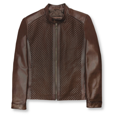 Dillard Racer Woven Leather Jacket