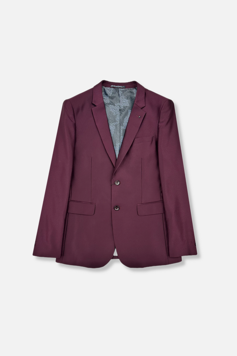 Santo Slim Solid Sharkskin Suit