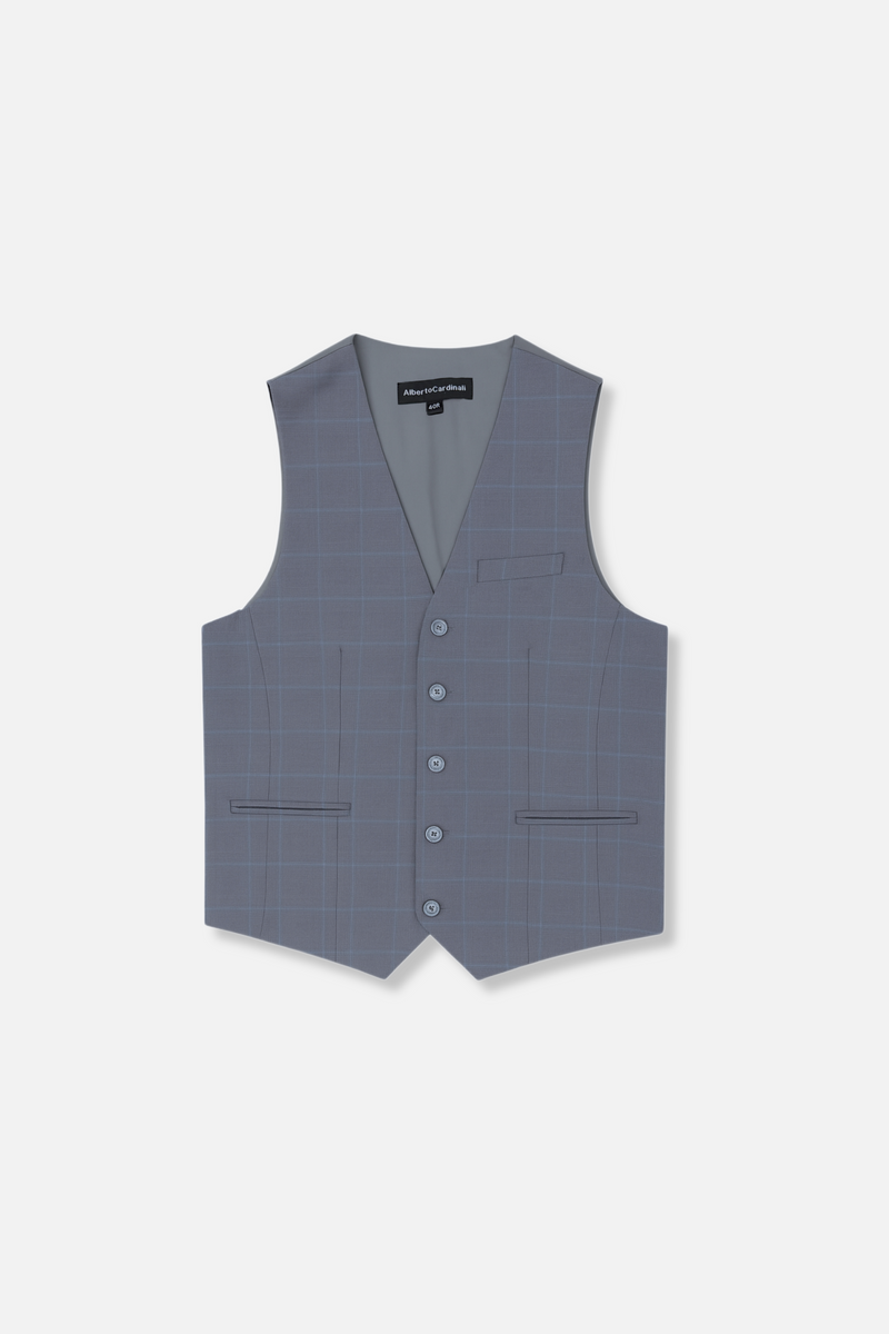 Holland Slim Plaid Vested Suit