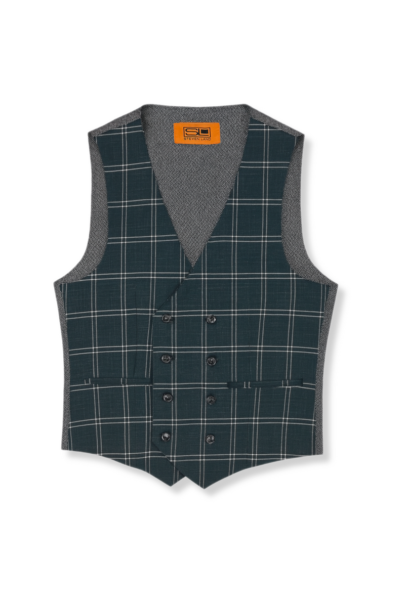 Pirlo Windowpane Vested Suit