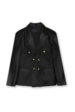 Dunning Double Breasted Leather Blazer