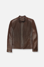 Dillard Racer Woven Leather Jacket
