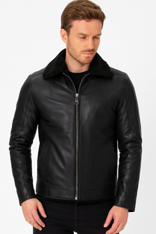 Dawson Leather Shearling Flight Jacket