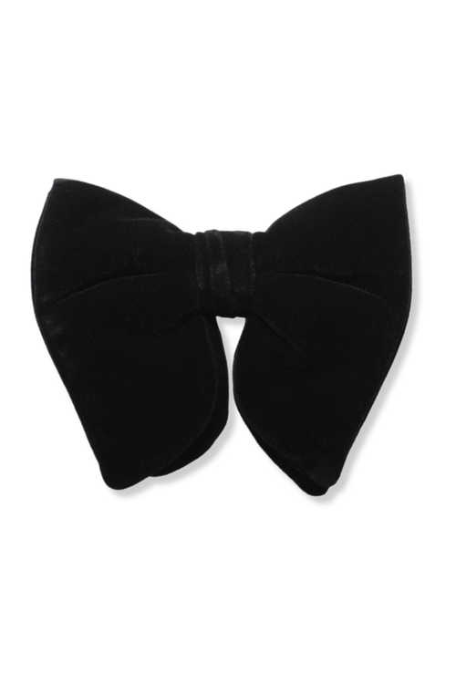Droopy Long Velvet Bow Tie