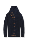 Dwight Cable Knit Button-Up Sweater