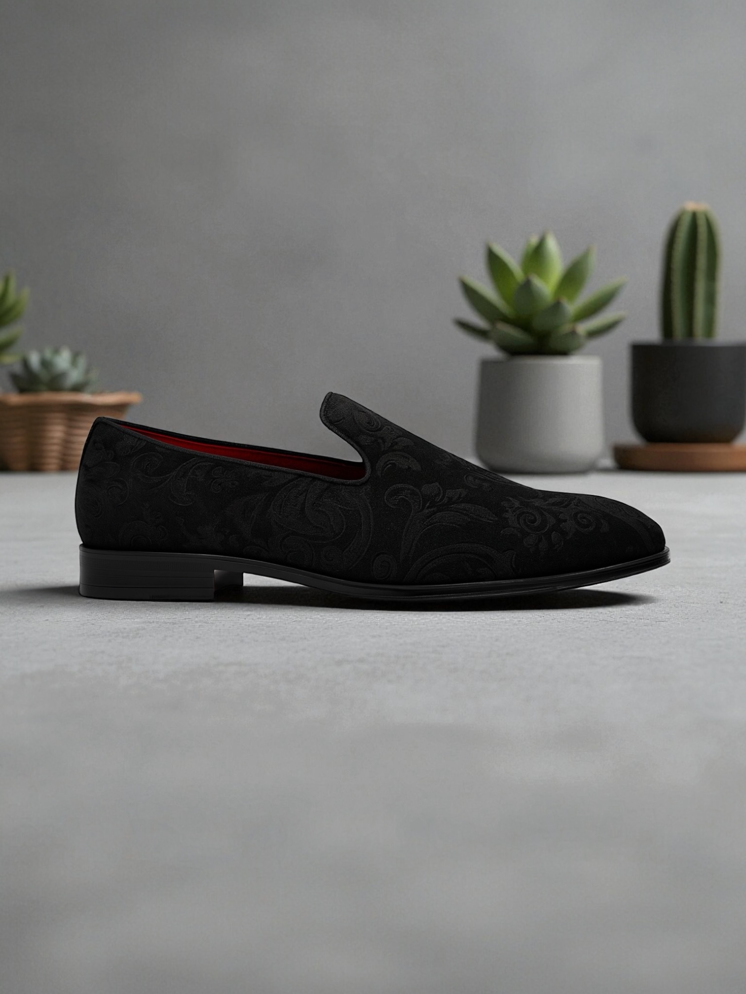 Formal Velvet Leather Slip Ons Black NEFNYC New Edition Fashion Formal Velvet Leather Slip Ons Black NEFNYC New Edition Fashion