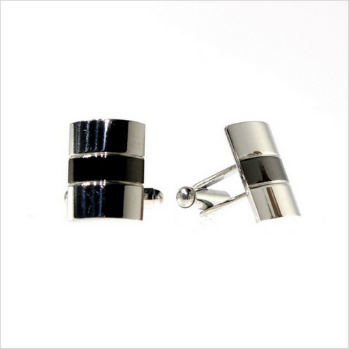 Court Rectangle Two Tone Cuff Links