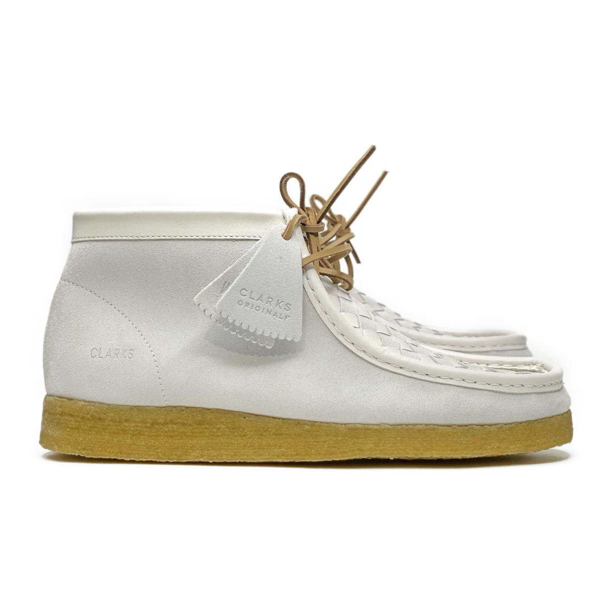 Clarks Wallabee Boot 26159539 White Woven NEFNYC – New Edition Fashion Clarks Wallabee Boot 26159539 White Woven NEFNYC – New Edition Fashion