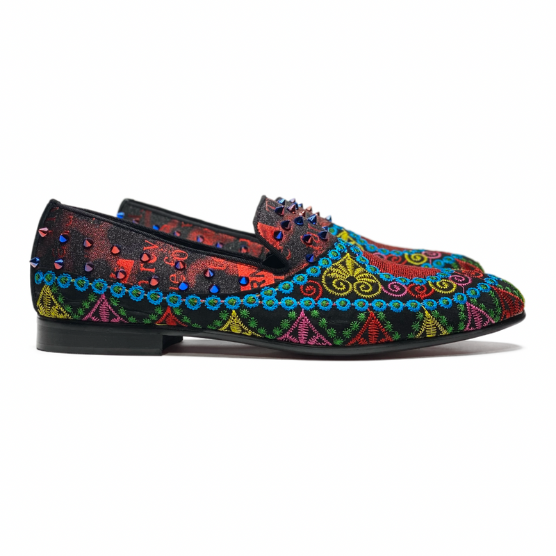 Fisher Embroidered Slip On Dress Shoes