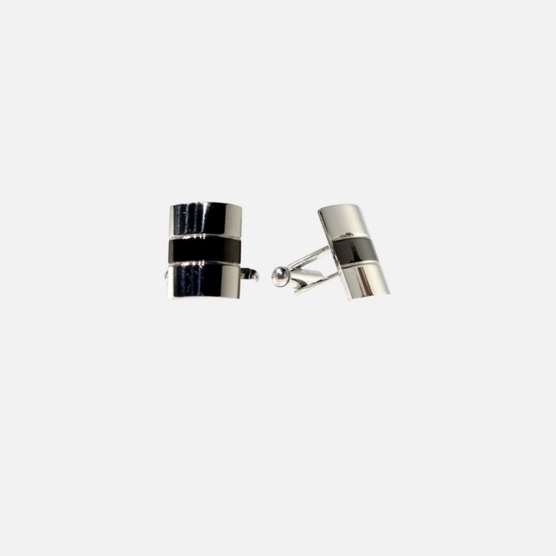 Court Rectangle Two Tone Cuff Links