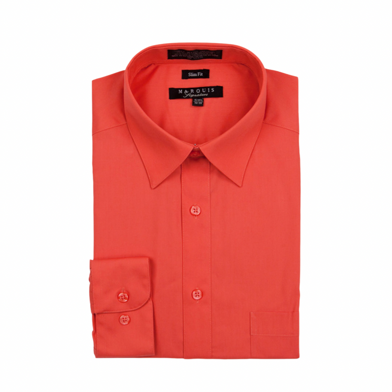 marquis signature dress shirt Marquis Mens Slim Fit Pink Cotton Blend Dress Shirt, 15 1/2 / 32/33
