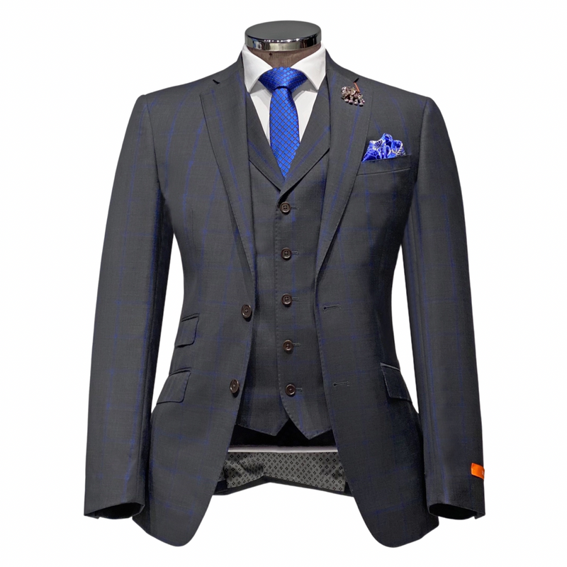 Vedrillo Windowpane Vested Suit